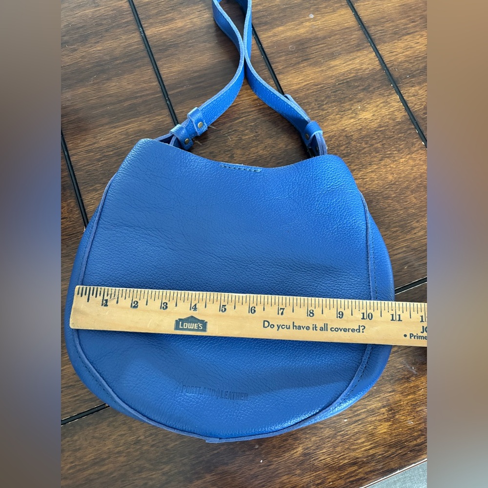 Portland Leather Med. Molino Blue Olivia Leather Shoulder Bag NWT - Picture 12 of 14